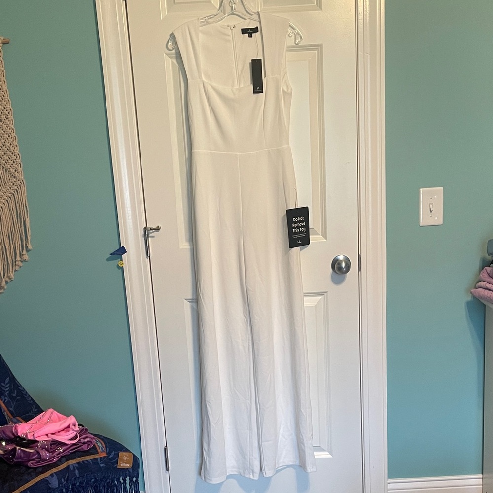 Lulu's Elegant White Jumpsuit